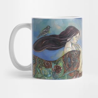 Bird on her Hair. Mug